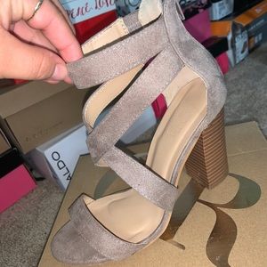 Grey heels.